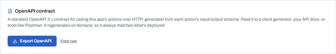 OpenAPI 내보내기